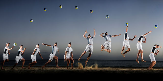 Jumping Volleyball Player